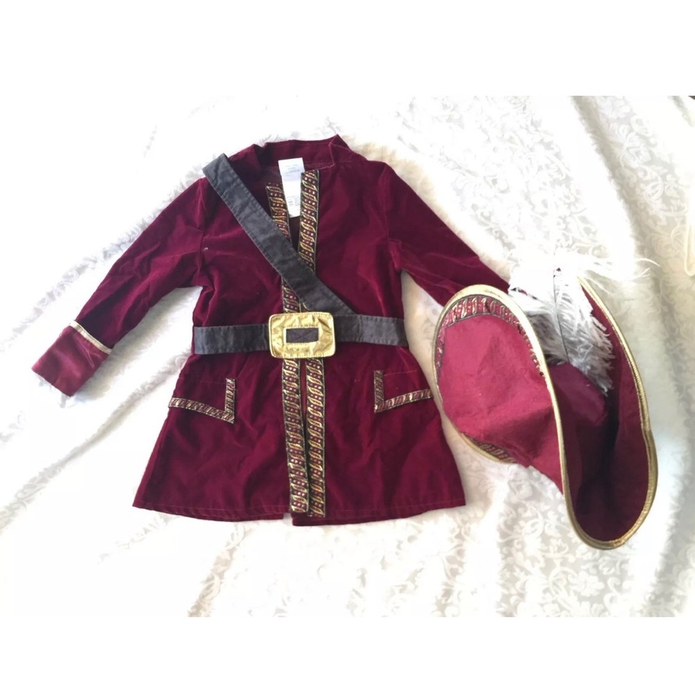 Disney Store Captain Hook Costume Coat Hat Feather